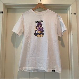 Broken brand anime girl tee